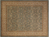 handmade Traditional Design Green Ivory Hand Knotted RECTANGLE 100% WOOL area rug 9x12